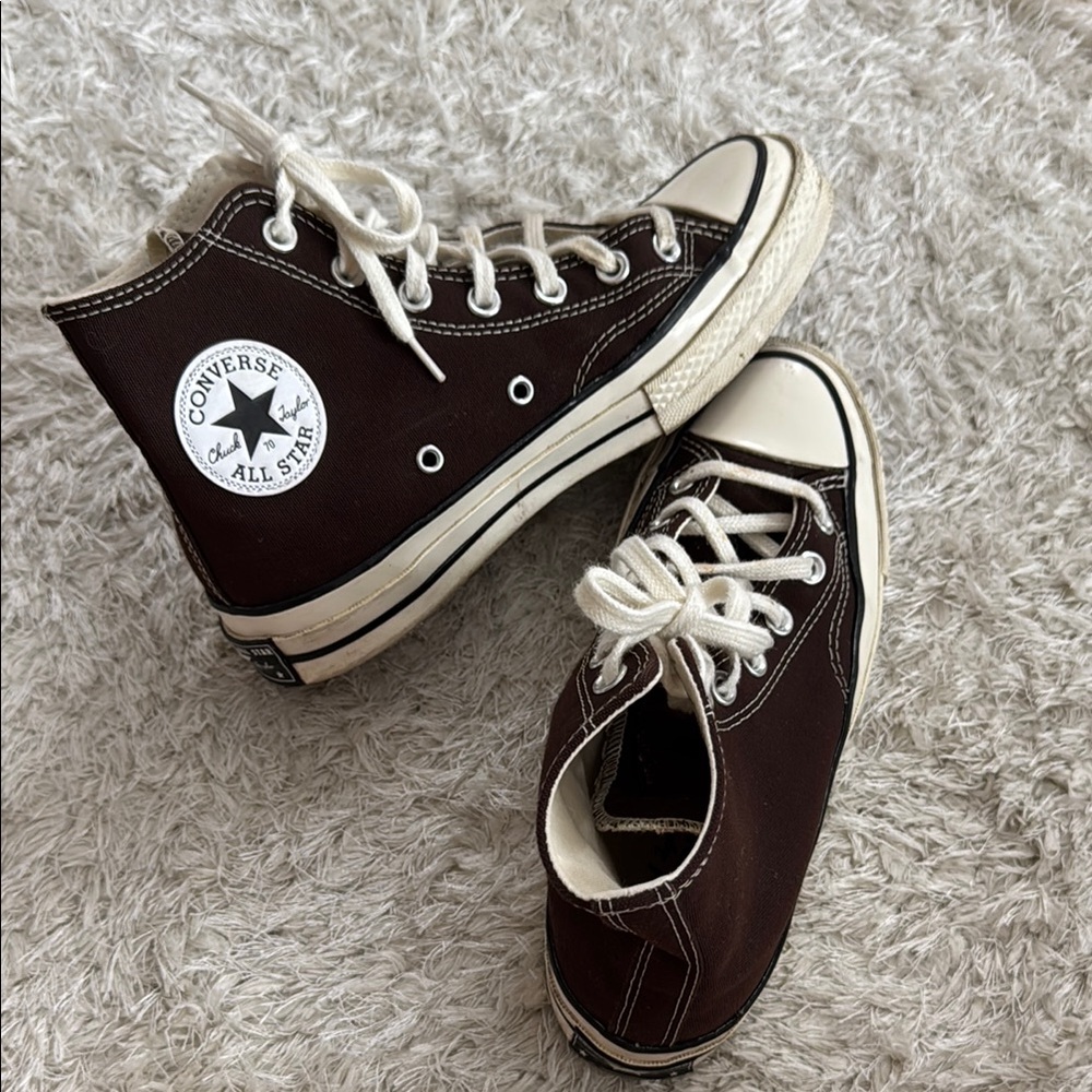 converse brown chuck all star high top platform sneakers